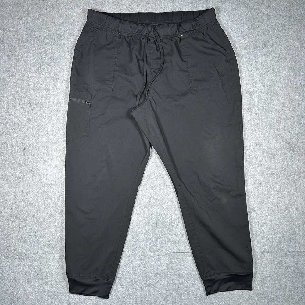 Scrubstar Pants Womens Size 3XL Black Pull On Elastic Waist Polyester Blend‎